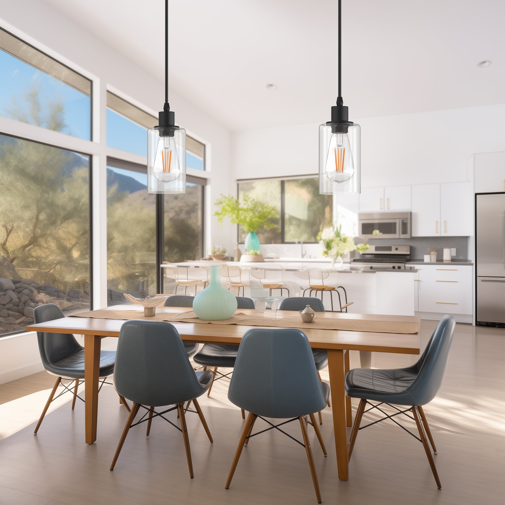 哑光黑色复古工业风 60 瓦单灯迷你吊灯，带金属灯罩